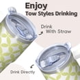 thumbnail image 4 of 20oz Insulated Travel Cup Stainless Steel With Handle Geometric Double Wall Leak Proof Tumbler Comes With Straw Lid, 4 of 5
