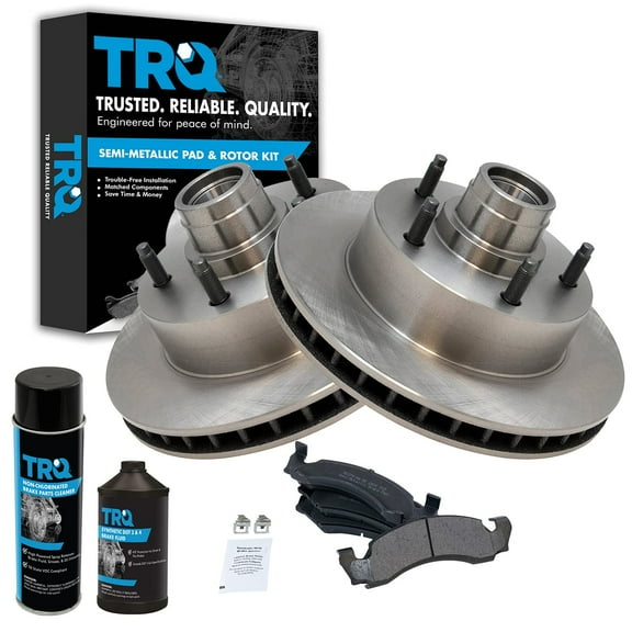 TRQ Front Metallic Brake Pad Kit & Rotor Kit w/Chemicals BKA17826