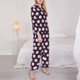 thumbnail image 3 of Goofa Pink Groovy Disco Ball Printed Women’s 2 Piece Pajama Set Super,Pajamas Women's Long Sleeve Sleepwear Soft Button Down Loungewear Pjs Lounge Set Nightwear-Large, 3 of 9