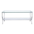 thumbnail image 3 of Saide Rectangular Glass Top Coffee Table Chrome, 3 of 6