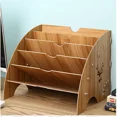 thumbnail image 4 of Wooden File Rack Desktop A4 Document Storage Shelf Fan-Shaped Office Organizer, 4 of 5