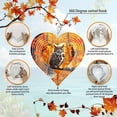 thumbnail image 3 of HELLOYOUNG 3D Metal Wind Spinner Outdoor, 360° Rotating Wind Chime for Garden, Soothing Sounds Owl & Autumn Leaves Hanging Decor for Patio Porch, Thanksgiving Halloween Christmas Gift, 3 of 6