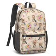 thumbnail image 2 of Yorkshire Terrier and Roses Cream Pattern 17" School Backpacks for Teens,Waterproof Oxford Fabric,S-Shape Padded Straps for School,Travel,Hiking,Camping, 2 of 6