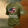 thumbnail image 2 of BOMYJESK 250 Anniversary USA Shirt Mens 1776 Red White Blue Star Stripes T-Shirt American Flag Freedom Shirt Oversized 4th July Summer Top Army Green M, 2 of 4