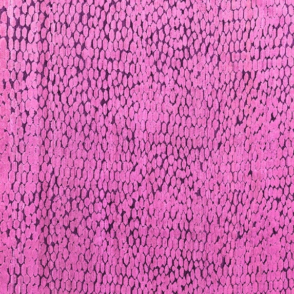 Ahgly Company Indoor Square Abstract Pink Modern Area Rugs, 7' Square