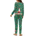 thumbnail image 5 of DISNIMO Women's Pajama Sets Santa Claus Snowflake Printed 2 Piece Lounge Sets Christmas Sleepwear with Pockets Long Sleeve Tip Wide Leg Pants, S, 5 of 7