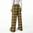 thumbnail image 5 of BRGZLK Girls Plaid Sweatpant Trendy Casual Comfy Wide Leg Drawstring Wear Outside Sweatpants with Pocket for Spring 2026 Black 14-15 Years, 5 of 5