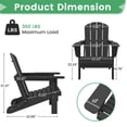 thumbnail image 3 of LOYALICE Outdoor Patio Chair, HDPE Plastic Adirondack Chair, Black, 3 of 10
