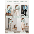 thumbnail image 2 of DOKOTOO Sweaters for Women Casual Striped Sweater Long Sleeve Crew Neck Knit Pullover Lightweight Soft Sweater Tops S-2XL, 2 of 8