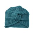 thumbnail image 3 of KLOY2K Women's Bohemian Turban, Knit Slouchy Beanie for Music Festival, Travel, Relaxed Style Bottle Green + Ebony Universal Fit, 3 of 6