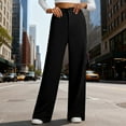 thumbnail image 2 of Miluxas Women Wide Leg Dress Pants High Waisted Button Zip Business Casual Trousers Versatile office Work Pants with Pockets, 2 of 9