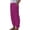 Hot Pink, variant on Women's Cotton Linen Pants, High Waist Paper Bag Waist Trousers with Side Buttons and Pockets, 9-Inch H-Line Straight Leg Casual Pants for Daily Wear, Beach and Travel