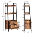 thumbnail image 4 of Fabato 3 Tier Display Bookcase w/Ladder Shelves & Metal Frame, Rustic Brown, 4 of 6