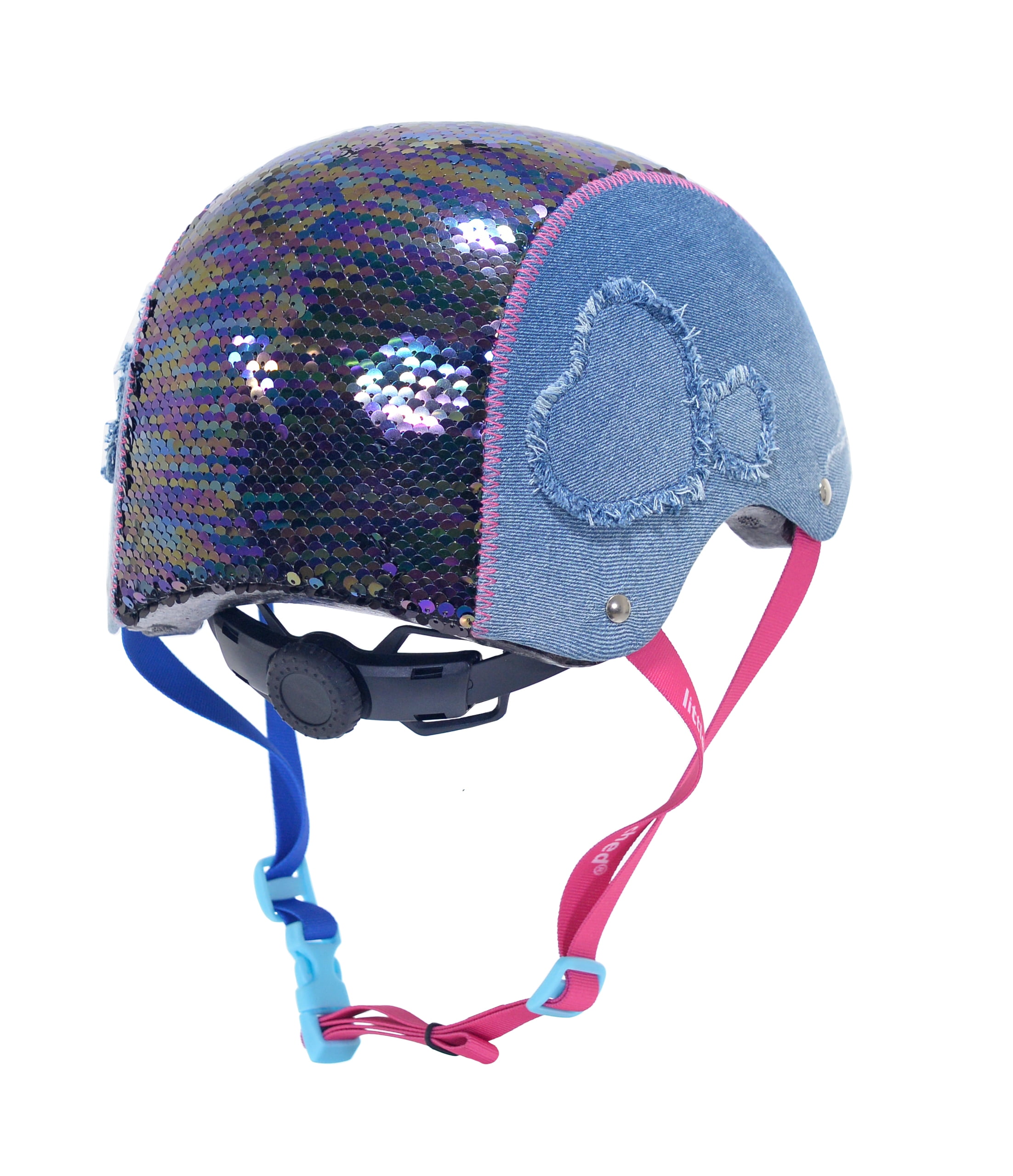 LittleMissMatched Magic Sequin & Denim Multi-Sport Girl’s Child Helmet