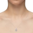thumbnail image 3 of Natural Amethyst with Moissanite Designer Rectangular Pendant Necklaces for Women in Sterling Silver,February Birthstone Jewelry Gifts for Her Birthday Anniversary,Mothers Day,Christmas,Valentines, 3 of 7