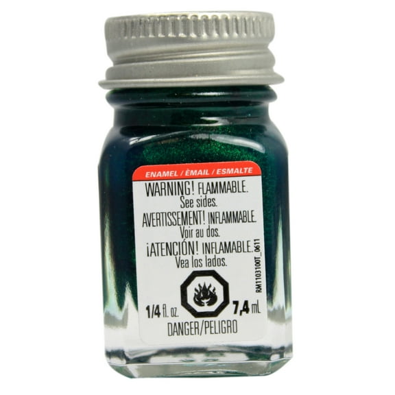 Testors Enamel Paint, .25 oz., Green Metal Flake