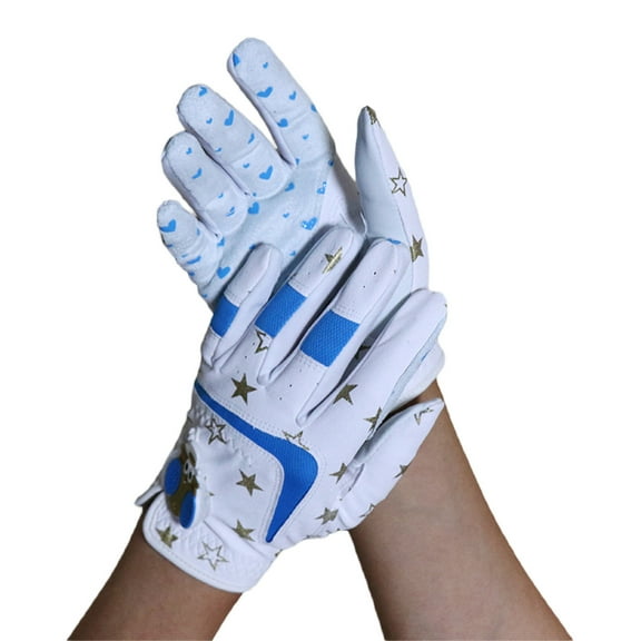 Kids Golf Gloves Pink Golf Glove Leather Elastic Fabric Breathable Junior Golf Glove Left and Right Handed Golf Glove Golf Accessories for Kids