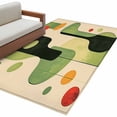 thumbnail image 2 of 3'x5' Area Rugs, Green Geometric Indoor Outdoor Area Rug for Living Room Bedroom, Vintage Abstract Middle Century Artwork Washable Bathroom Rugs Kitchen Floor Carpet Mats Home Decor Aesthetic, 2 of 8
