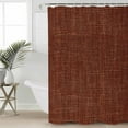thumbnail image 4 of Vintage Dark Shower Curtain Set ，Waterproof Fabric Shower Curtains Brown Linen Texture Farmhouse Shower Curtains for Bathroom,Bathroom Decor 36"x72", 4 of 7