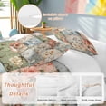 thumbnail image 2 of 3 Piece Spring Floral Duvet Cover Set Full Size,Microfiber Comforter/Quilt Cover with Corner Ties and 2 Pillowcases,Elegant Checkered Summer Botanical Farmhouse All Season Bedding with Zipper Closure, 2 of 8
