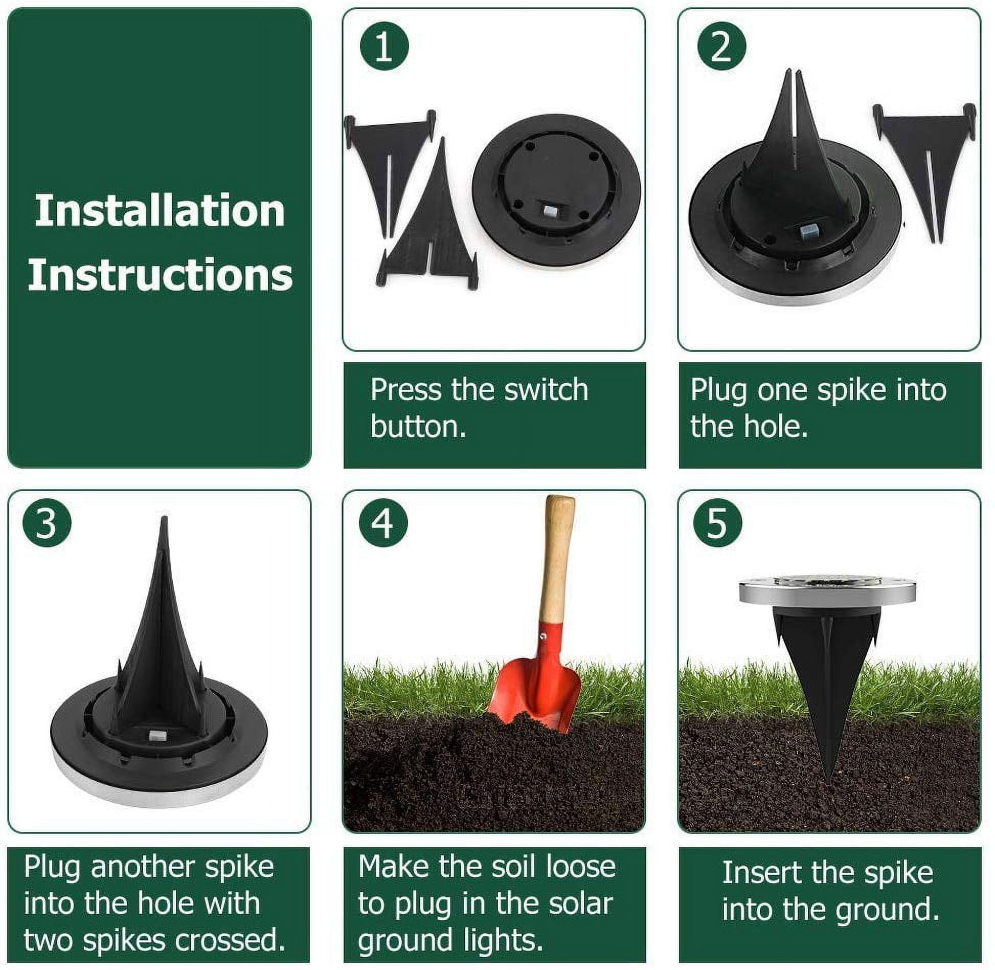 GLUAAE Solar Ground Lights,8 LED Disk Lights Solar Powered Waterproof Garden Pathway Outdoor in-Ground Lights with Light Sensor for Garden Driveway Lawn Pathway Yard Pool Step and Walkway