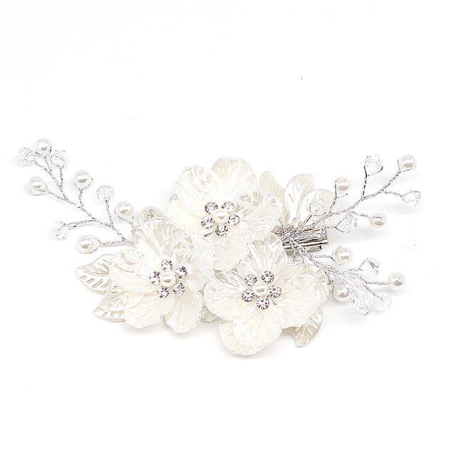 EZLIFE Pinza para el pelo con flor de perla de cristal para novia, accesorio para el pelo, joyería para el pelo, boda 9CJ3 V1R0