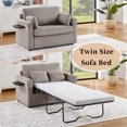 thumbnail image 5 of 84.6" L Sofa Bed with USB Ports and Foldable Mattress, 2-in-1 Convertible Sleeper Chair with 36.6'' Wider Seat, Large Single Sofa Chair with Side Table for Living Room, Grey-Brown, 5 of 9