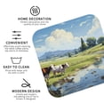 thumbnail image 3 of Picia Pasture Cow Printed Leather Coasters for Drinks, 4" Drink Coasters Set of 4 for Tabletop Protection, Handmade Luxurious Home Décor and Housewarming Gift -Square, 3 of 6