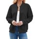 thumbnail image 3 of Suéter Tipo Cárdigan con Cremallera para Mujer, Sudadera con Capucha, Chaqueta de Larga, Conjuntos de Cuello Redondo, Abrigo Informal. Negro L, 3 of 10