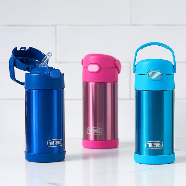12 onzas. Botella de agua de acero inoxidable con aislamiento al vacío Funtainer para niños