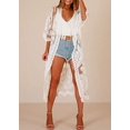 thumbnail image 2 of Traje de baño de mujer Cubrir Traje de baño Kimono Falda larga de playa Floral Encaje Bikini Swim Cover Up blanco JAMW Sencillez, 2 of 5