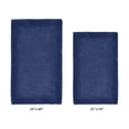 thumbnail image 2 of Better Trends 2 Piece Premium Bathroom Rug Set 100% Cotton Soft Tufted Reversible Bath Rug Water absorbent Bath Mat Ideal for Bathroom Shower and Tub Use, Edge Collection Navy (21" x 34" | 24" x 40"), 2 of 5