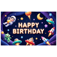 thumbnail image 3 of Astronaut Theme Kids Birthday Banner Space Elements Happy Birthday for Children's Party Indoor Decoration Event Celebration, 3 of 8