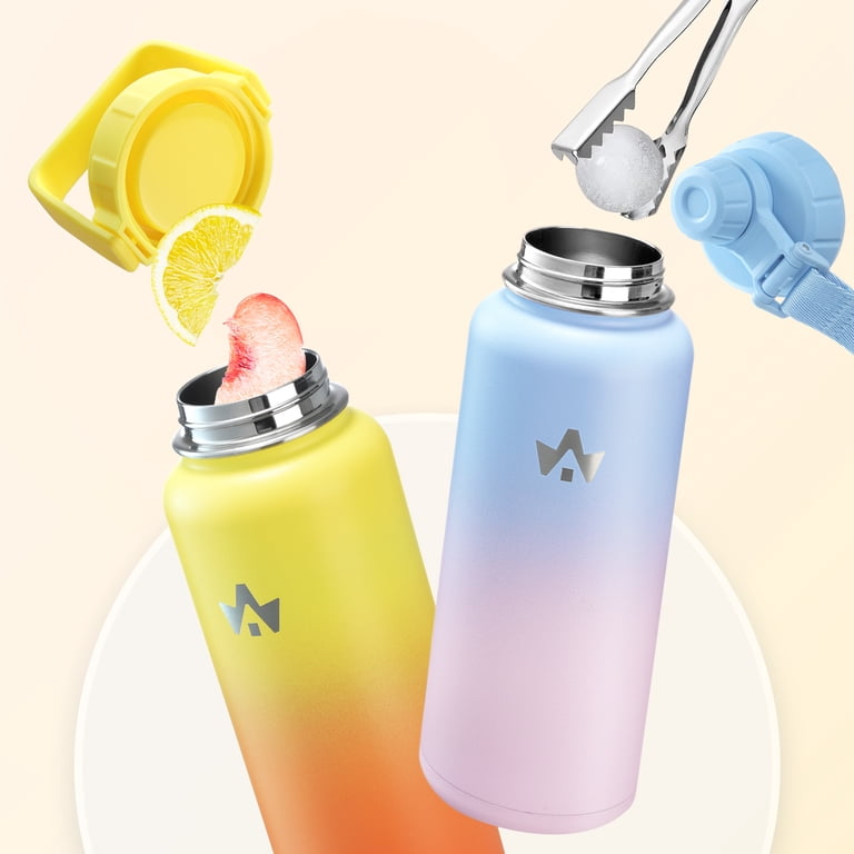 Flarny 32oz Insulated Water Bottle With Straw - Stainless Steel Gradient Thermos, Leak Proof With Strap 7 thumbnail image