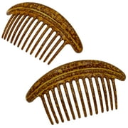 Camila Paris CP3329 French Hair Side Combs Large 6.5 Inch Amber Flexible Durable Cellulose Hair Combs, Strong Hold Hair Clips for Women, No Slip Styling Girls Hair Accessories Made in France