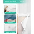 thumbnail image 3 of No Hook Shower Curtains with Snap in Liner, Colorful Abstract Geo Waterproof Fabric Shower Curtain, Vintage Color Block Double Layers & See-Through Top Window Bathroom Curtains 72''x84'', 3 of 6