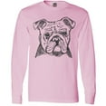 thumbnail image 3 of Inktastic English Bulldog Sketch Portrait Long Sleeve T-Shirt, 3 of 5