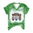 thumbnail image 4 of Camisas Navideñas Para Mujer, Blusas Con Estampado de Letras Divertidas de Verano, Camisetas Informales Con Cuello en V, Camisetas de Manga Corta Odeerbi ODB195642, 4 of 6
