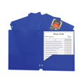 thumbnail image 3 of Two-Pocket Heavyweight Poly Portfolio Folder, 3-Hole Punch, 11 x 8.5, Blue, 25/Box | Bundle of 5 Boxes, 3 of 5