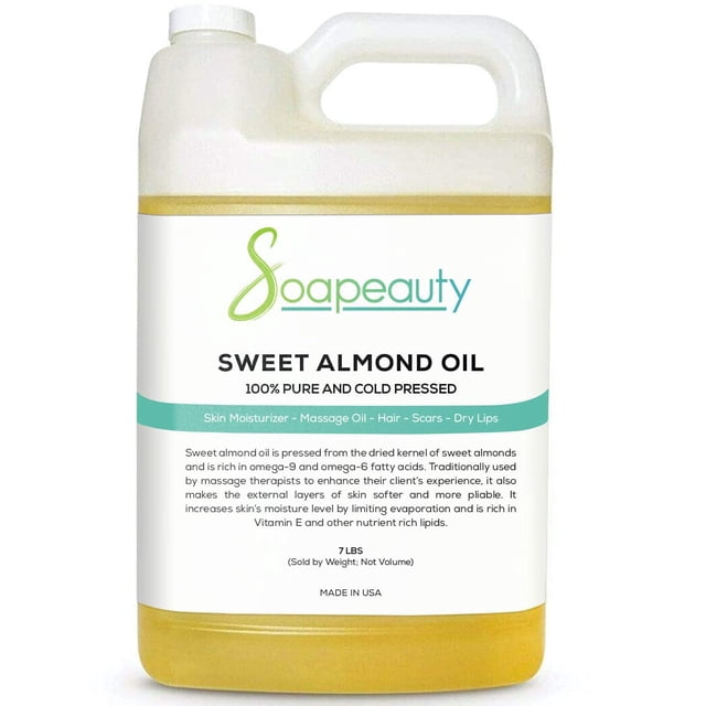 Soapeauty Aceite de Almendras Dulces Prensado en Frío Refinado | Aceite de almendras dulces puro disponible a granel | Portador de aceites esenciales Aceite de almendras para la fabricación de jabón