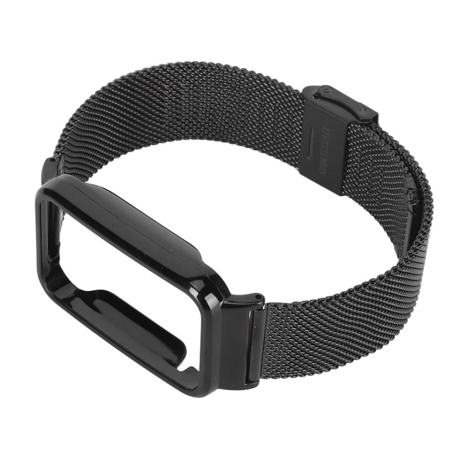 Replacement Smart Watch Strap Stainless Steel Mesh Strap With Black Bumper Case Replacement Accessory Fit For 7 Pro