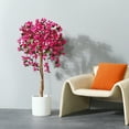 thumbnail image 3 of DR.Planzen 4 feet Artificial Bougainvillea Flowers Tree In Black Plastic Pot, Indoor Plants with Wood Trunk and Pink Flowers for Housewarming Decor, 3 of 8