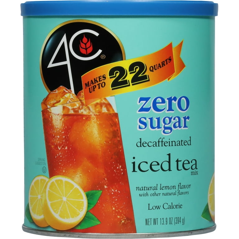 3 pack) 4C Zero Sugar Naturally Decaffeinated Lemon Flavor Iced