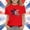 02 Red, variant on Freshbabe Girls' Printed Short-Sleeved T-shirt, Round Neck, Casual and Versatile, A Must-Have for Holiday Gifts.