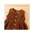 thumbnail image 4 of Xingqing Robe Sans Manches en Velours Côtelé pour Bébé Fille avec Bandeau Robe de Princesse pour Fête Jupe Tenues d'Été, 4 of 7