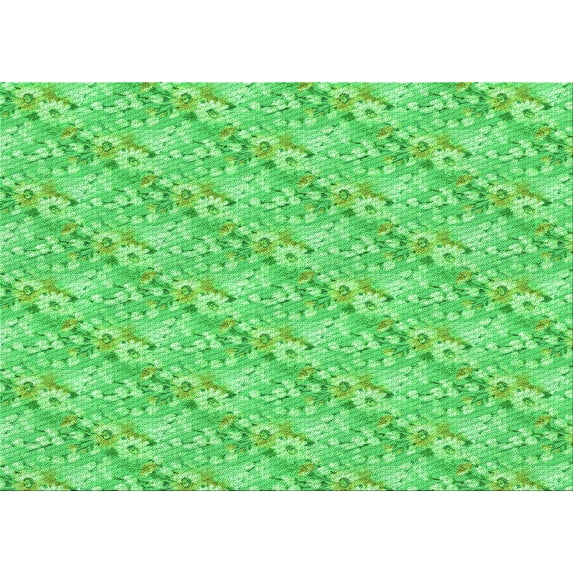 Ahgly Company Indoor Rectangle Patterned Neon Green Area Rugs, 5' x 8'