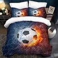 thumbnail image 2 of WASFDN Kids Duvet Cover Football Bedding Set for Children Boys 3D Printed Soccer Quilt Cover Set with 2 Pillowcases Sports Theme Comforter Cover 3Pcs,Full Size,Style D, 2 of 7