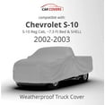 thumbnail image 2 of Weatherproof Truck Cover Compatible with 2002-2003 Chevrolet S-10 Regular Cab7.3Ft Bed & Camper Shell - 5L Outdoor - Protect Rain, Snow, Hail, Sun - Cable Lock, Bag & Wind Straps, 2 of 9