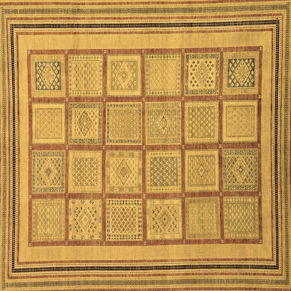 Ahgly Company Indoor Square Abstract Brown Modern Area Rugs, 3' Square
