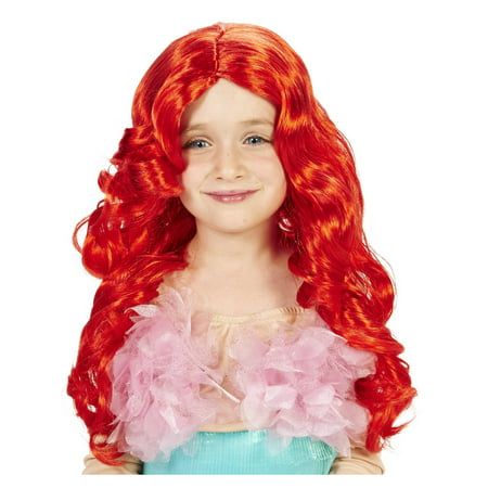 Red Mermaid Child Wig